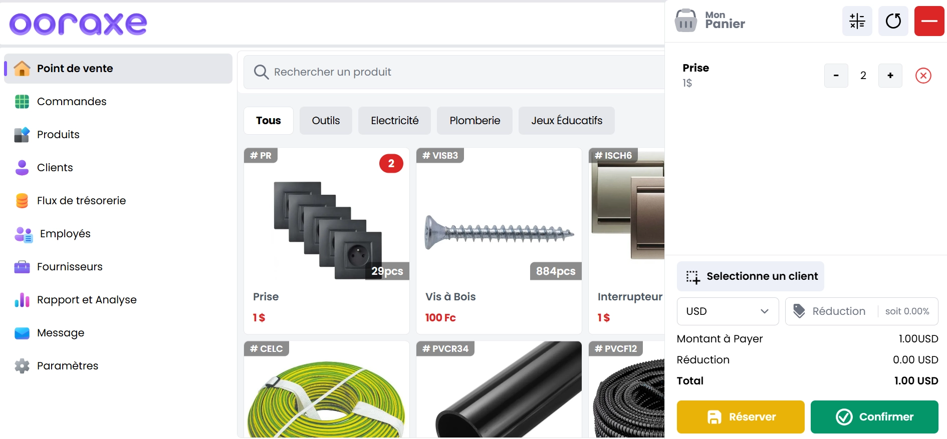 interface du projet Ooraxe